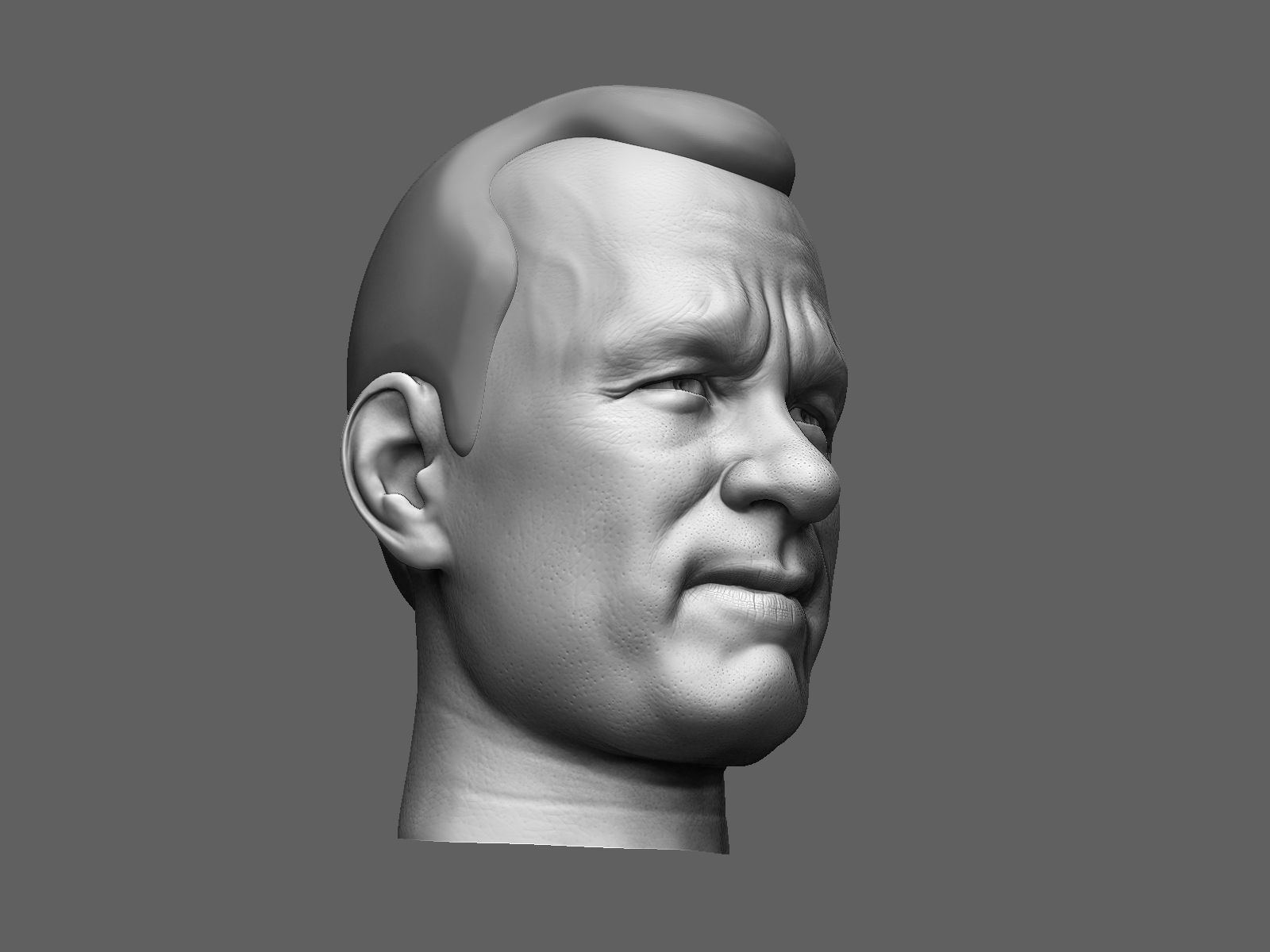 European male head sculpt 3D model_5