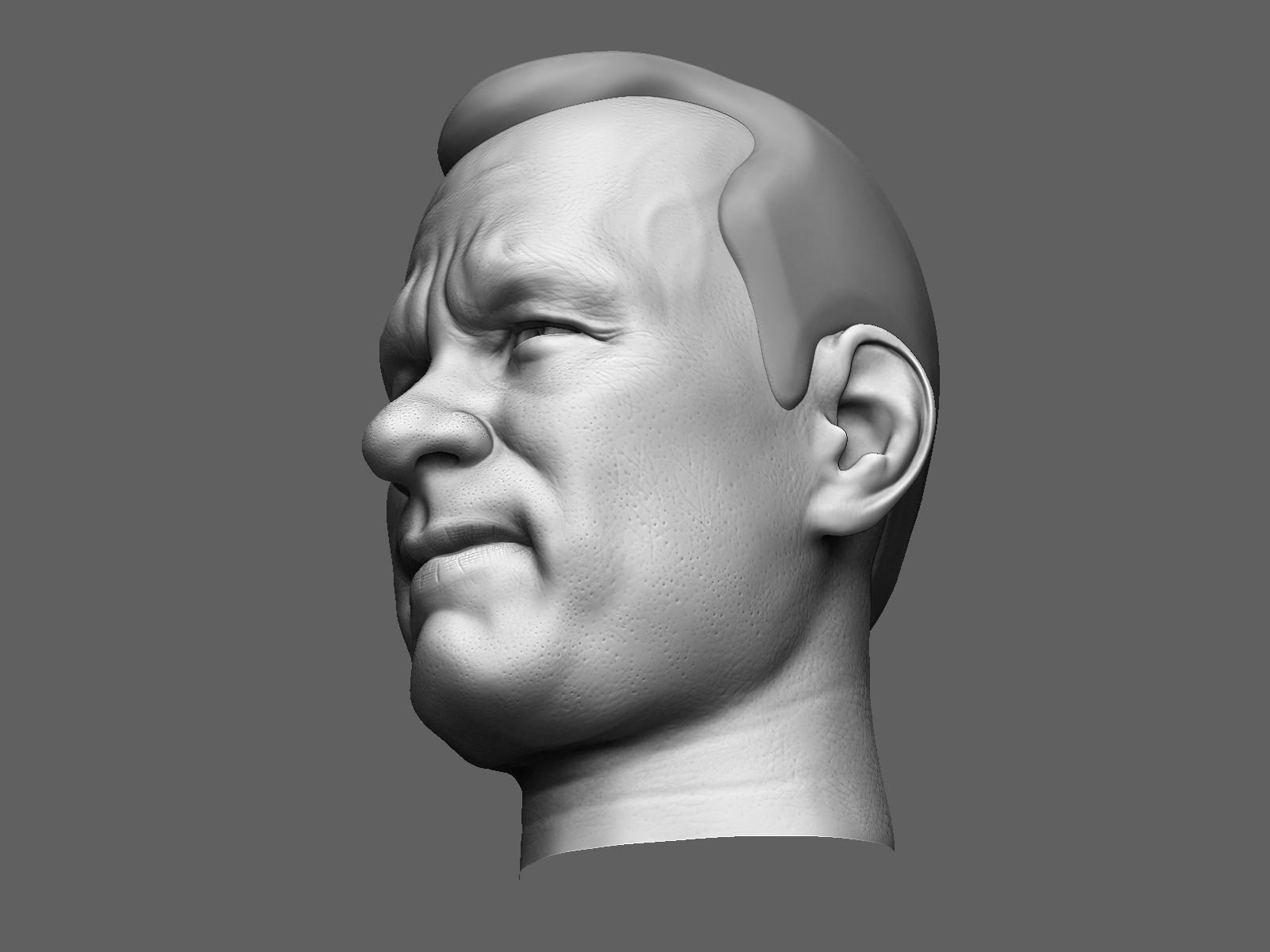European male head sculpt 3D model_8