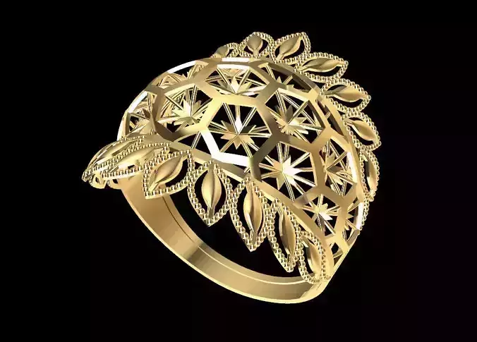 RING14 gold ring with intricate design