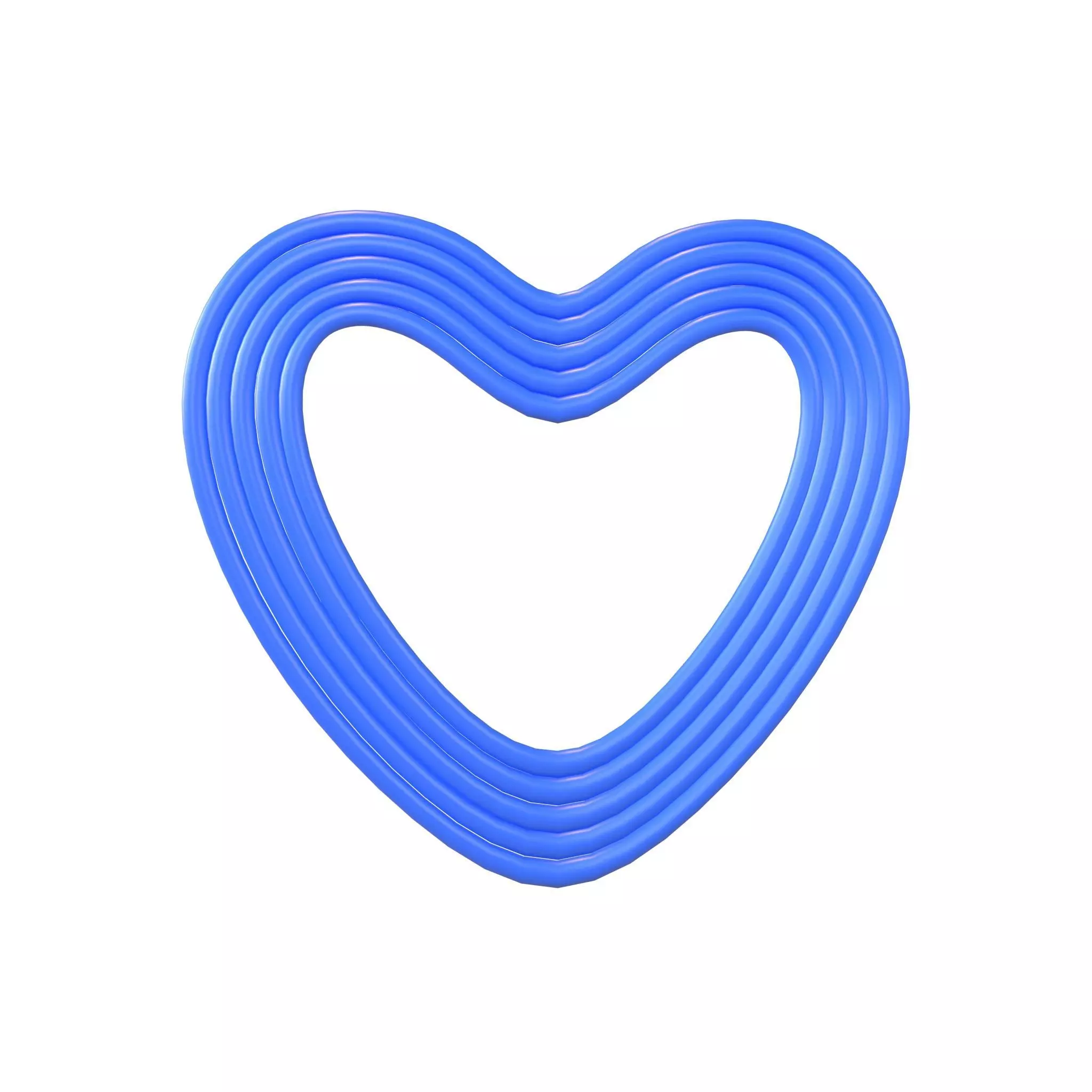 Line Heart Icon v1 005 Low-poly 3D model_0