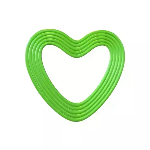 Line Heart Icon v1 007 Low-poly 3D model