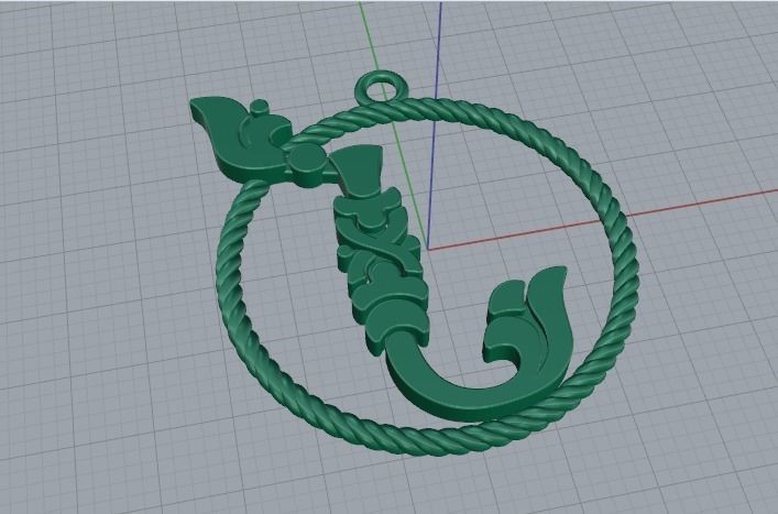 Pendant with Armenian letter Model 2882 3D print model_2