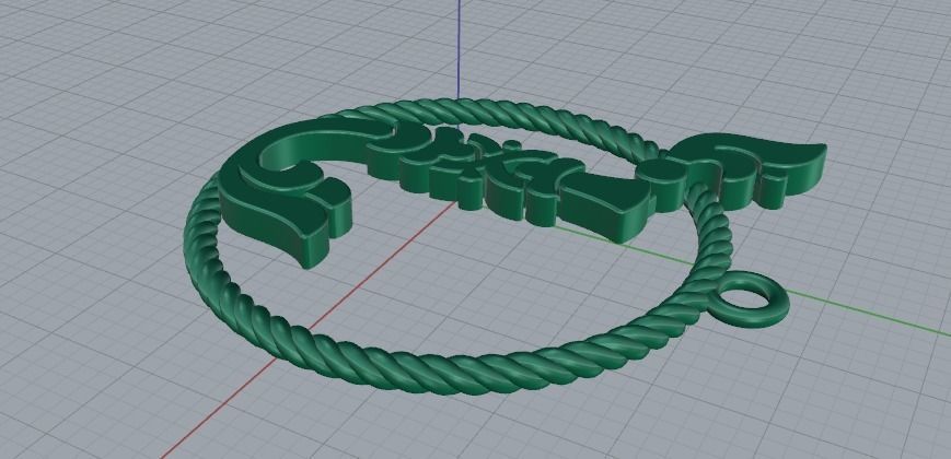 Pendant with Armenian letter Model 2882 3D print model_3