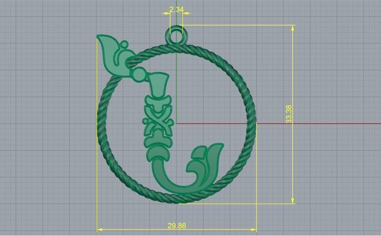 Pendant with Armenian letter Model 2882 3D print model_6