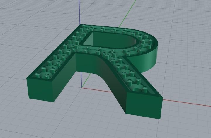 Letter R Model 2880 3D print model_4