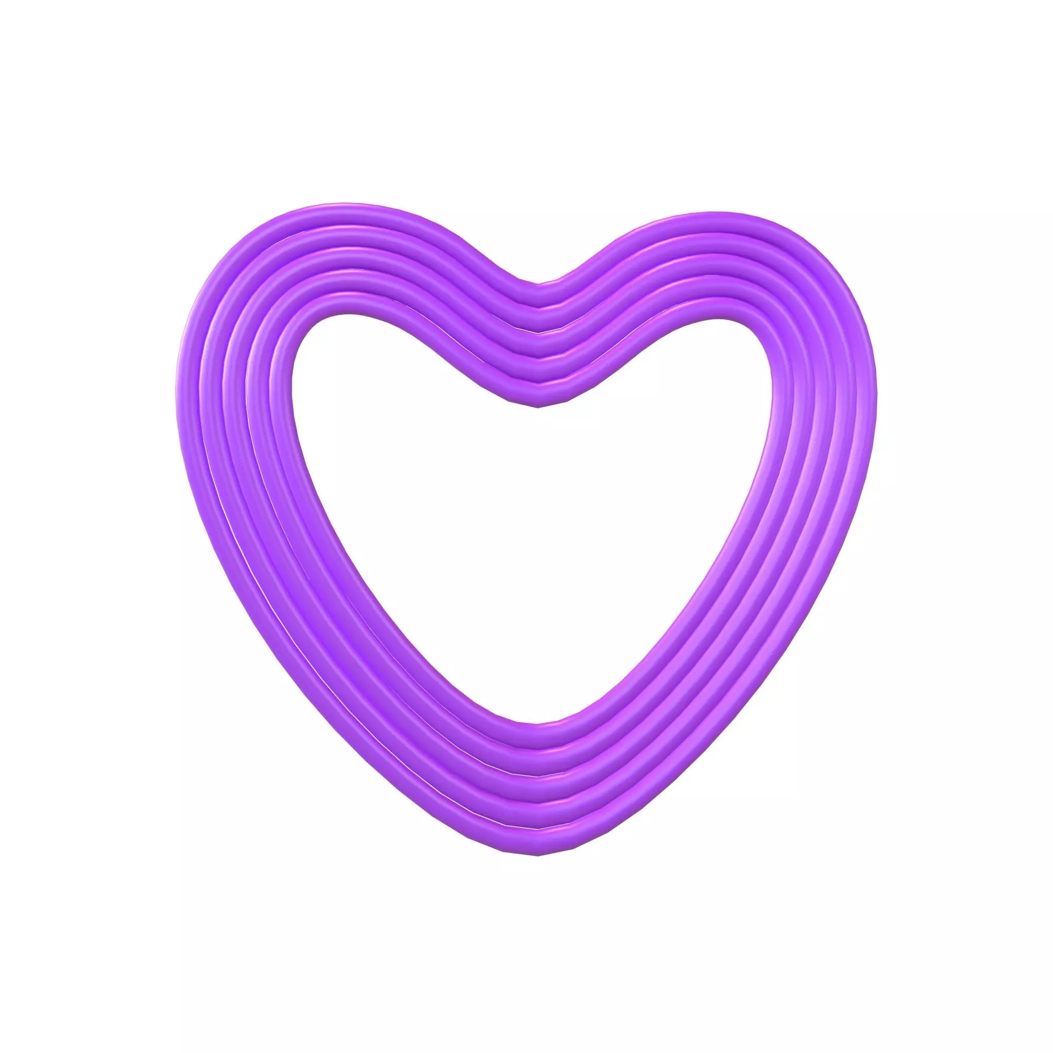 Line Heart Icon v1 009 Low-poly 3D model_0