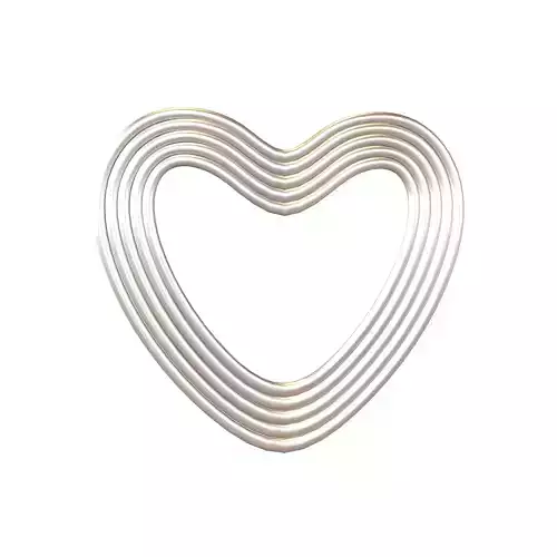 Line Heart Icon v1 012 Low-poly 3D model
