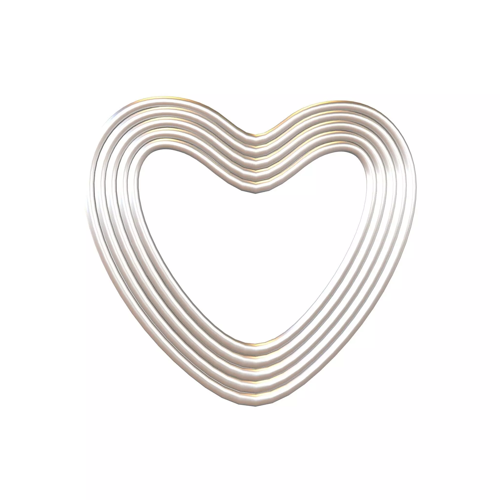 Line Heart Icon v1 012 Low-poly 3D model_0