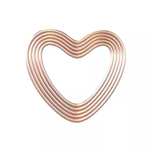 Line Heart Icon v1 013 Low-poly 3D model