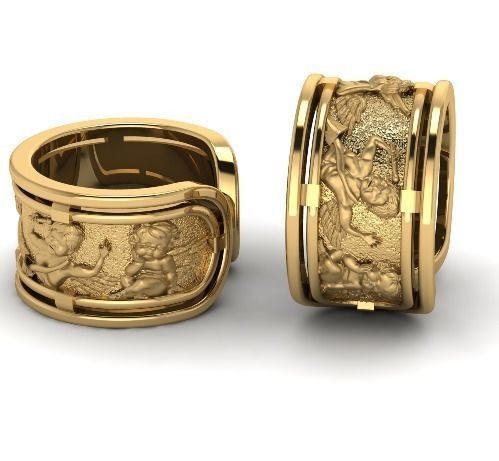 Ring with angels Model 2875 3D print model_1