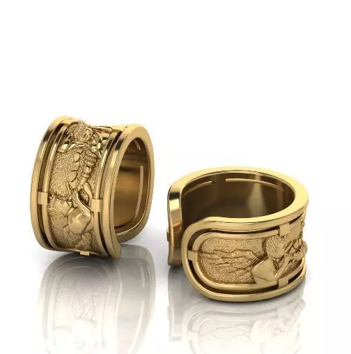 Ring with angels Model 2875 3D print model_0