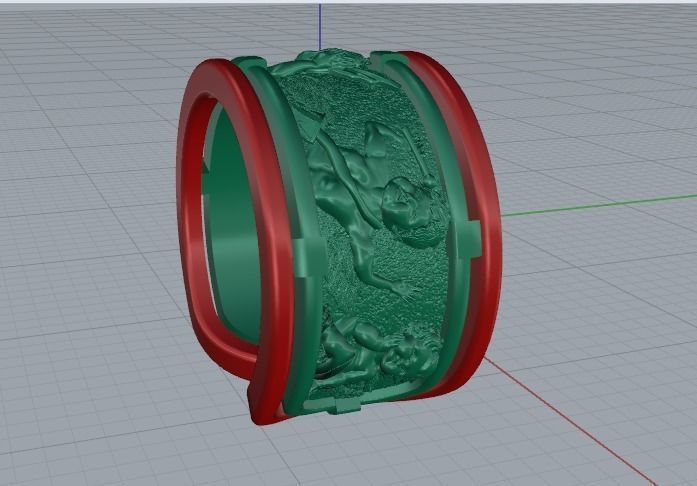 Ring with angels Model 2875 3D print model_3