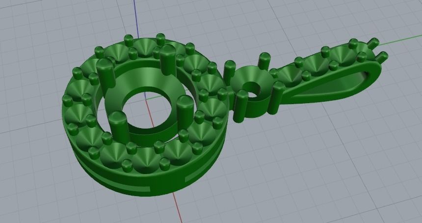 Pendant Round Model 2849 3D print model_2