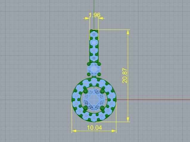 Pendant Round Model 2849 3D print model_6