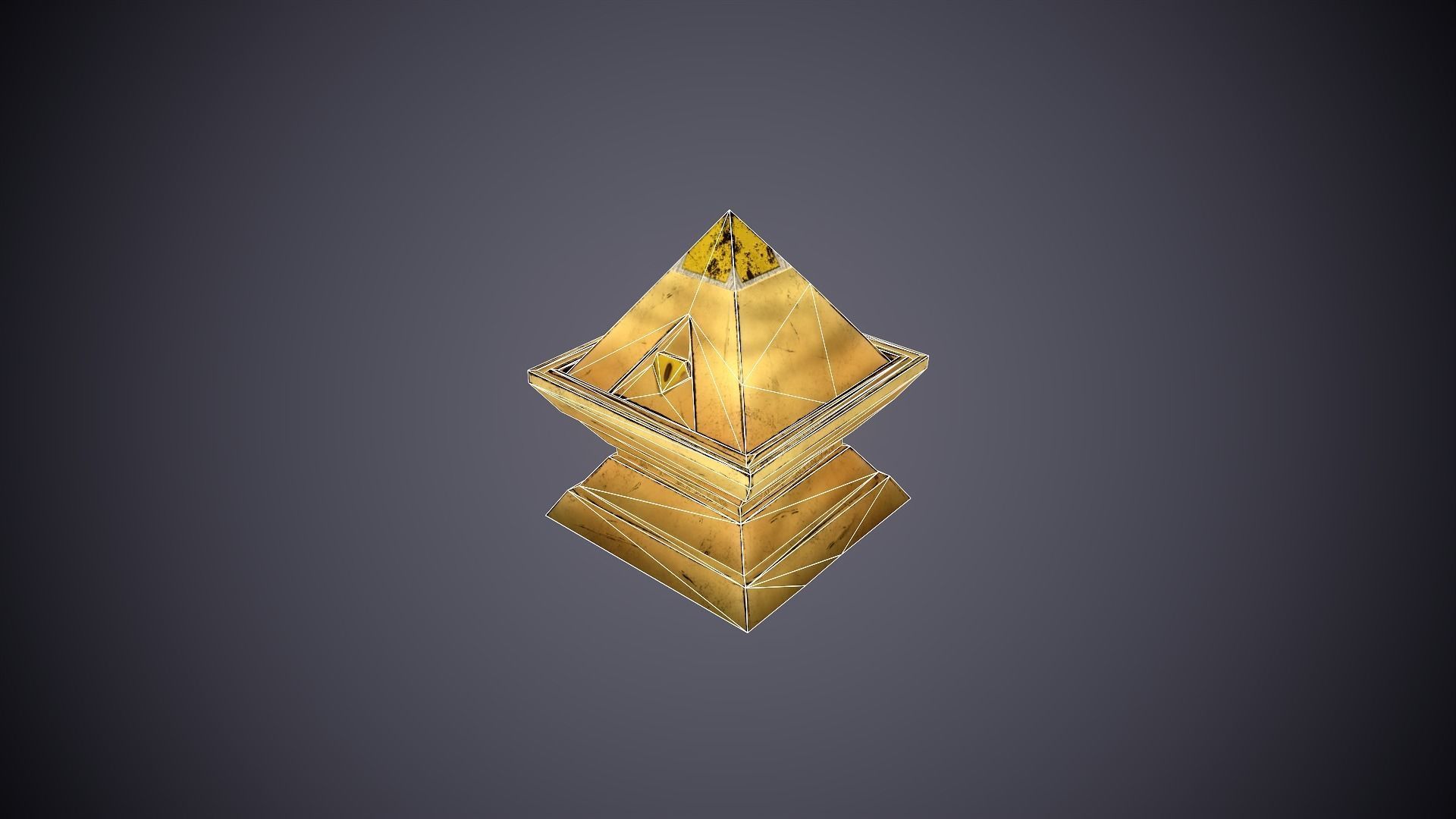 Game magic chest from the desert temple Low-poly 3D model_4