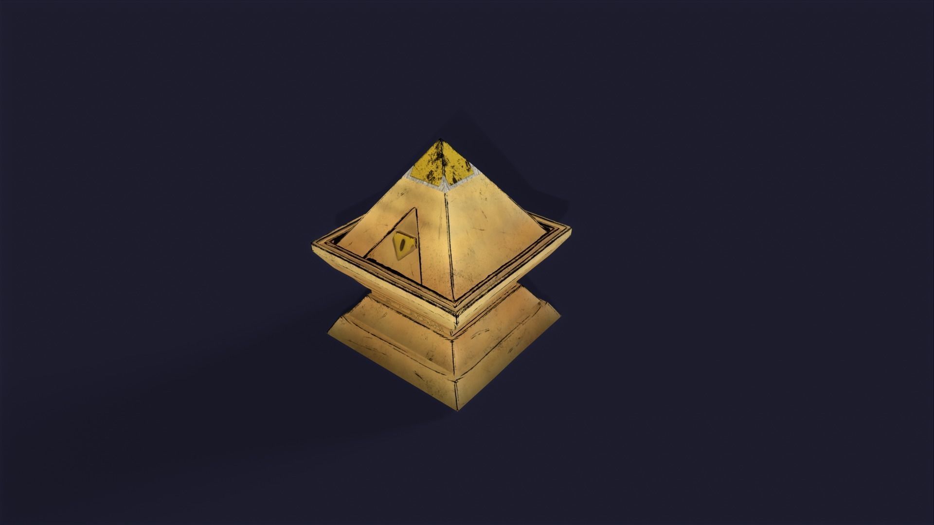 Game magic chest from the desert temple Low-poly 3D model_3