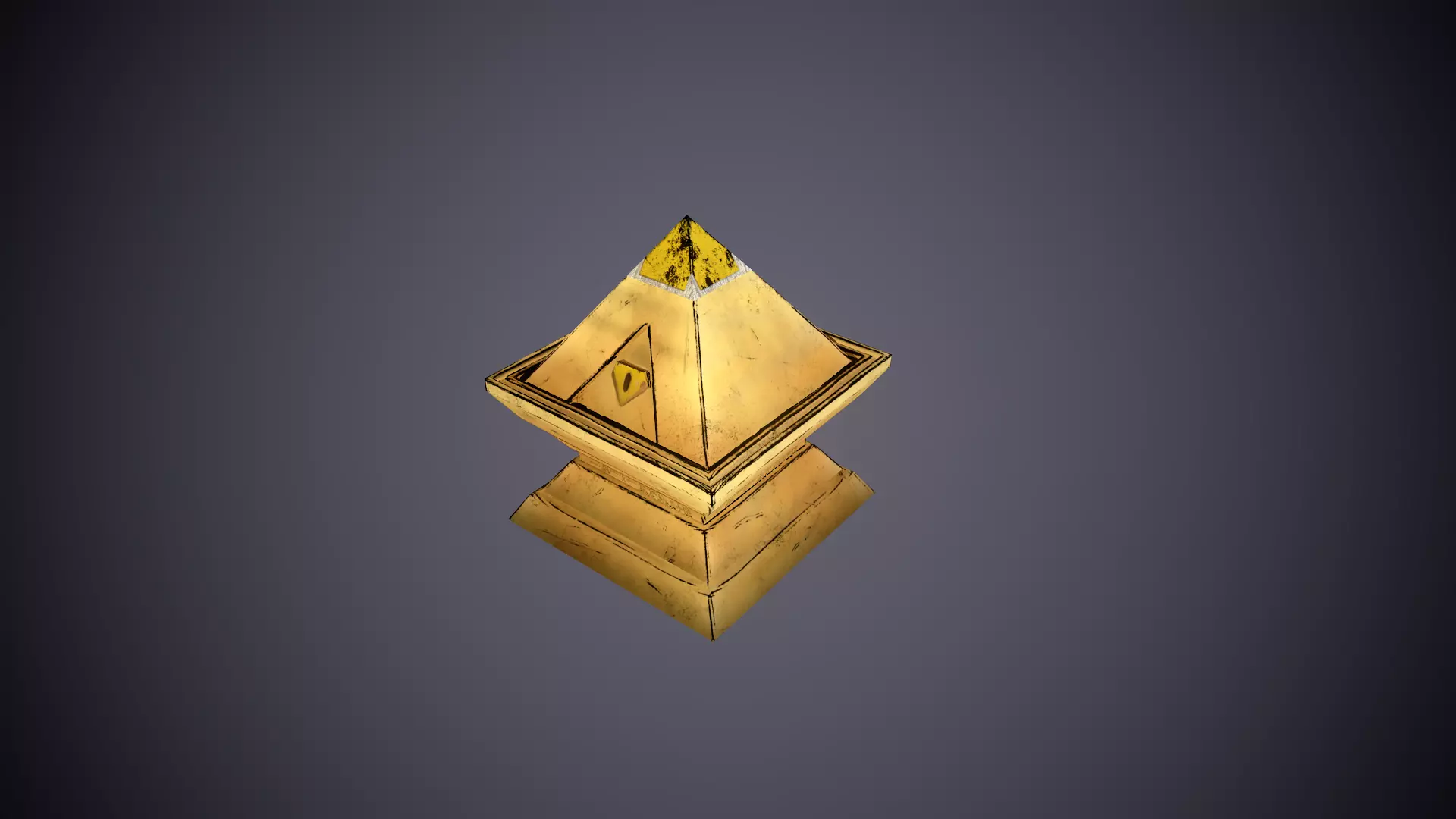 Game magic chest from the desert temple Low-poly 3D model_0