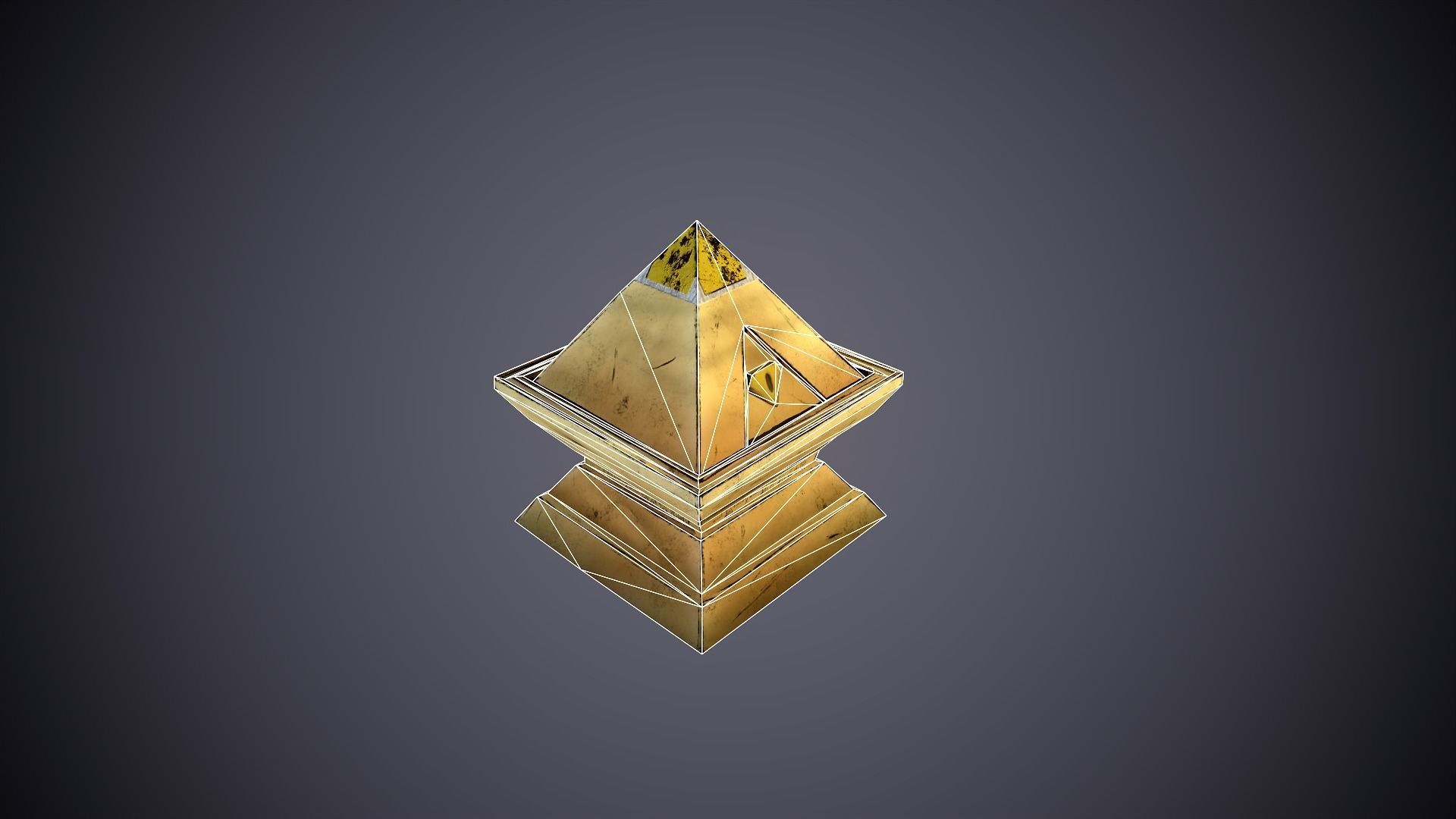 Game magic chest from the desert temple Low-poly 3D model_5