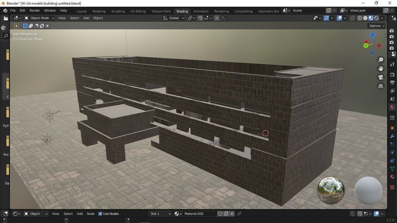 building 3d model brick Free 3D model_6