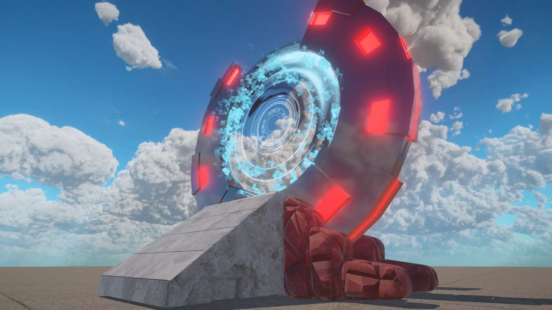 Sci-Fi Portal Low-poly 3D model_0