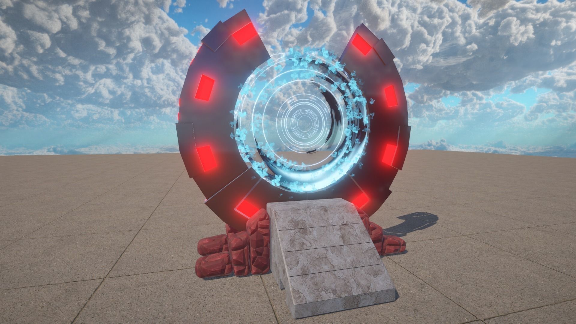 Sci-Fi Portal Low-poly 3D model_2