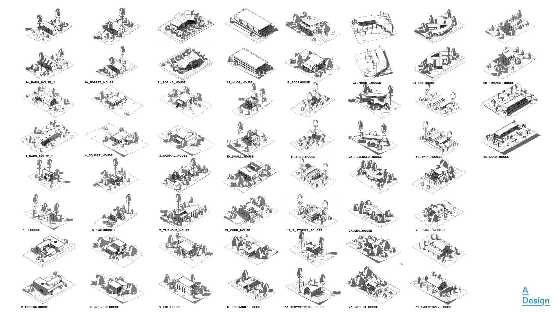 30 Houses pack - Revit 3D model_9