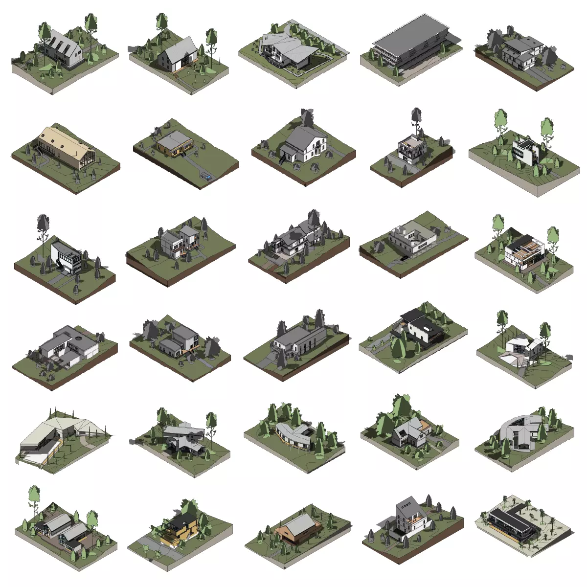 30 Houses pack - Revit 3D model_0