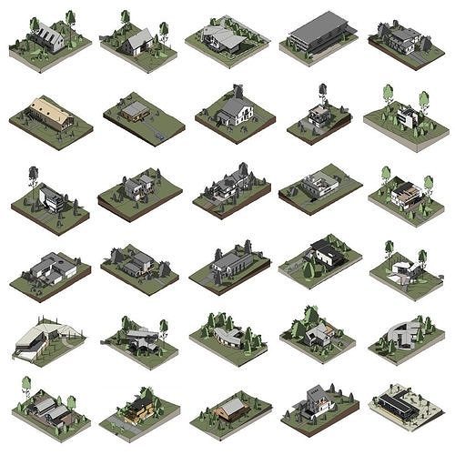 30 Houses pack - Revit 3D model