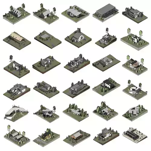 30 Houses pack - Revit 3D model