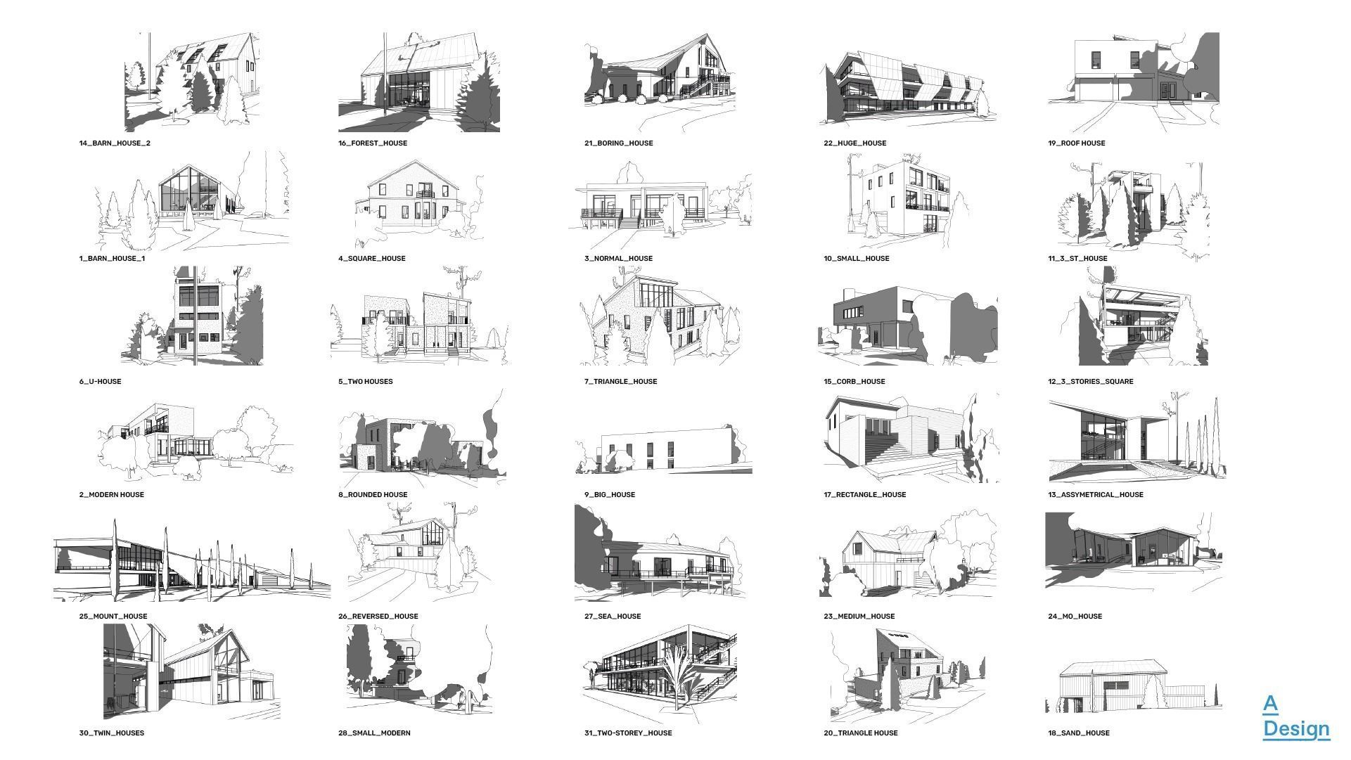 30 Houses pack - Revit 3D model_10