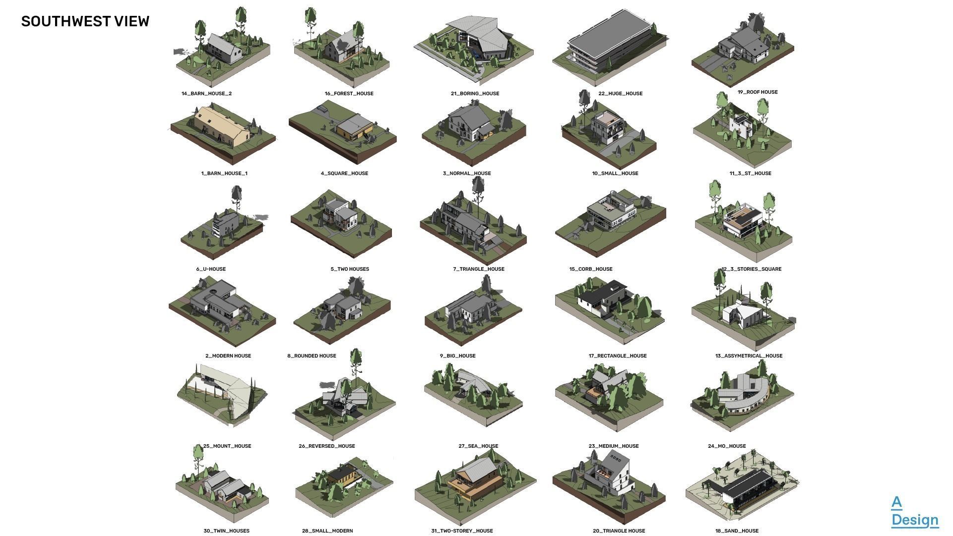 30 Houses pack - Revit 3D model_1
