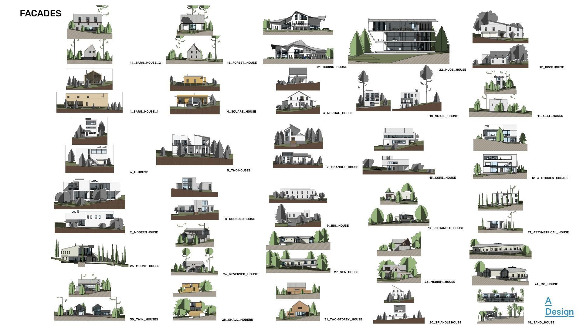 30 Houses pack - Revit 3D model_3