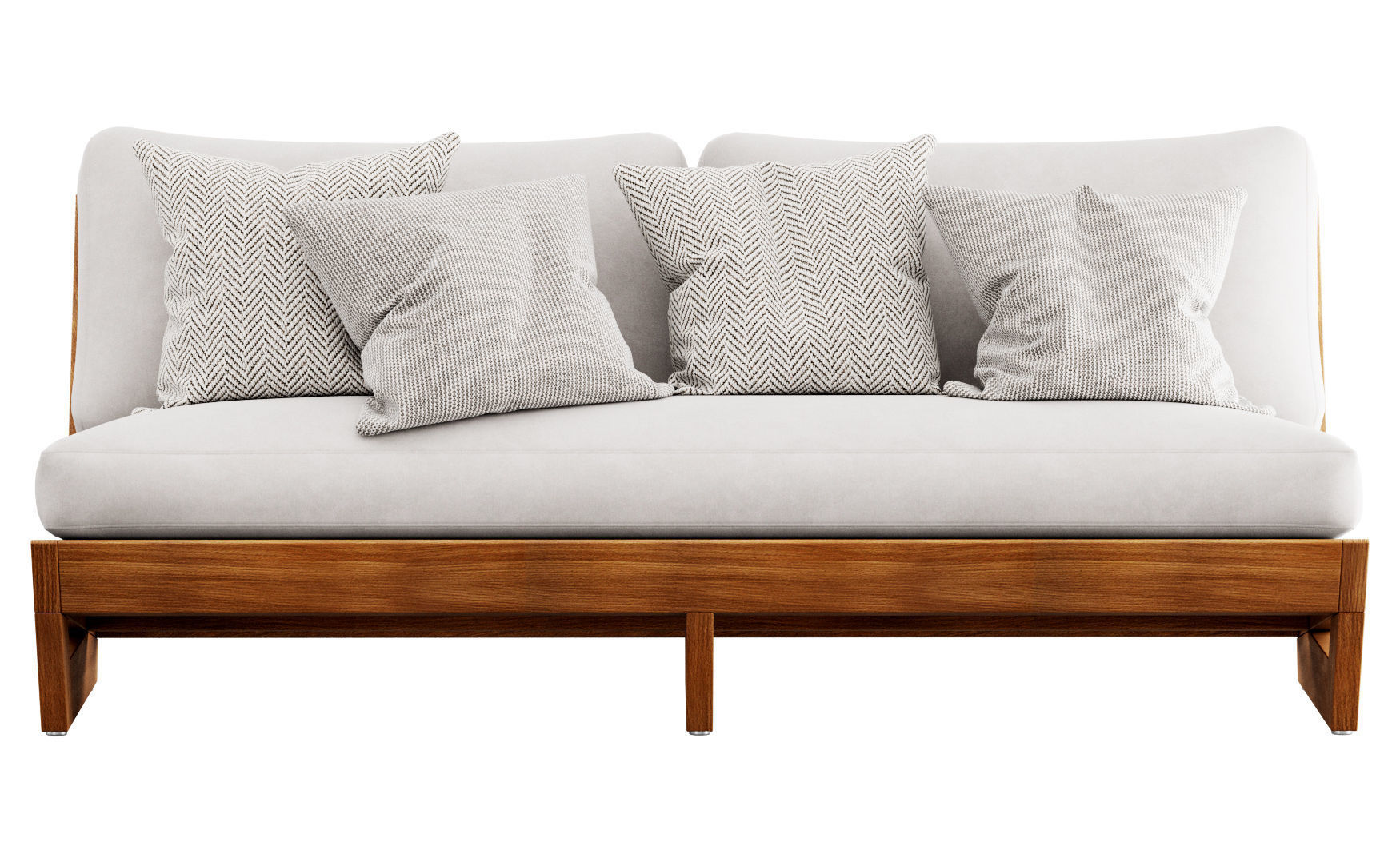 Sunset Teak Loveseat by CB2 3D model_9