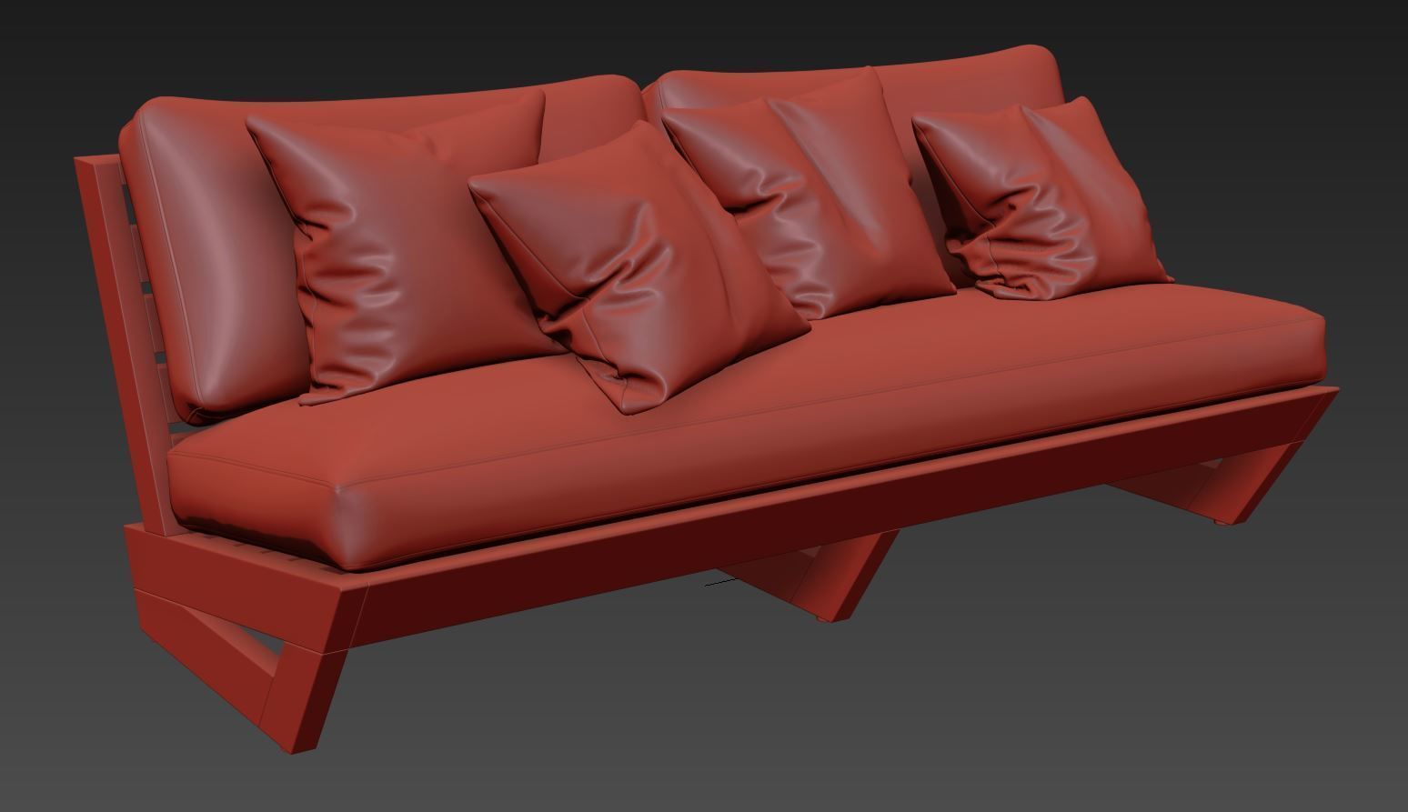 Sunset Teak Loveseat by CB2 3D model_6