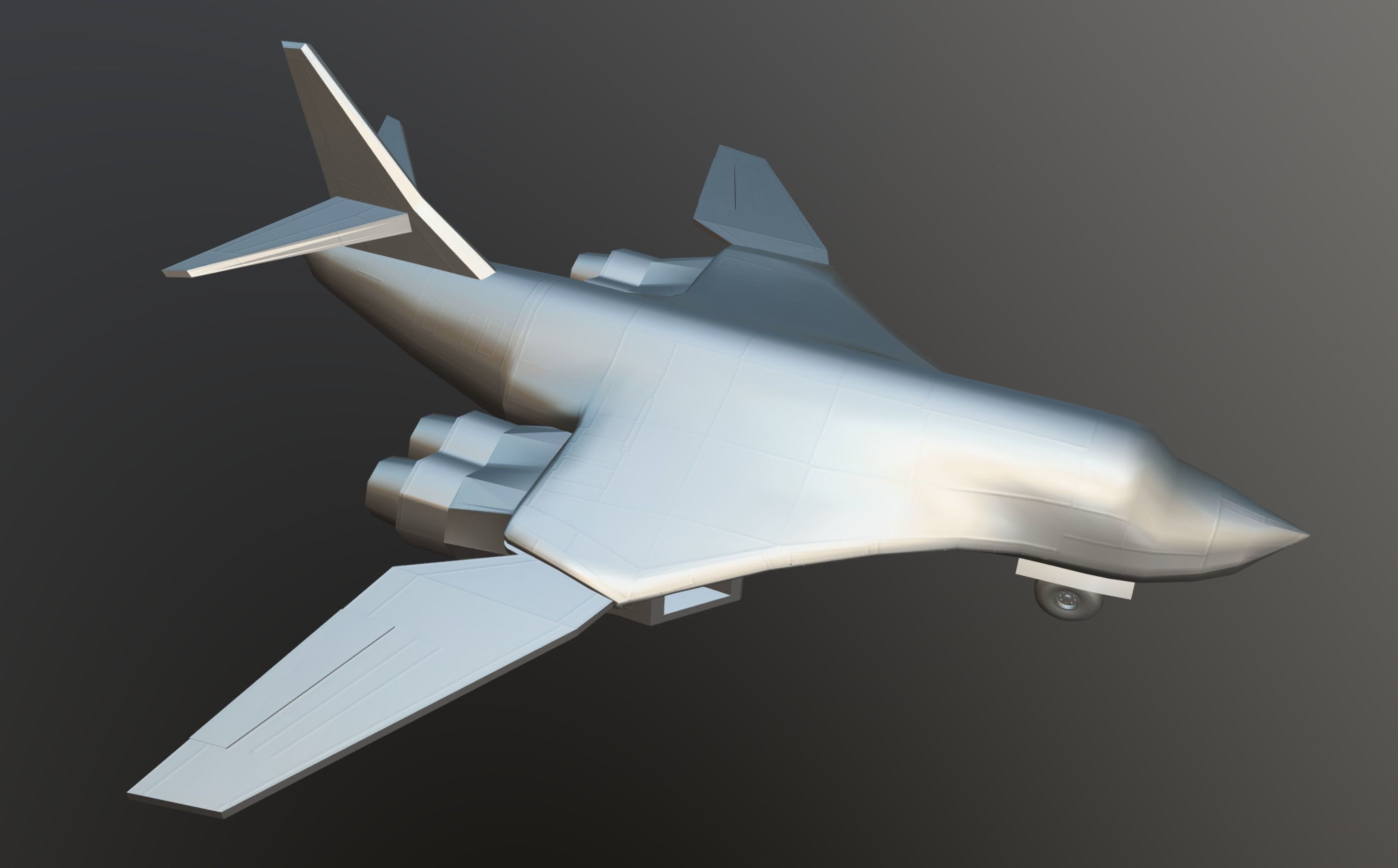 Cartoon Tupolev Tu-160 Low-poly 3D model_8