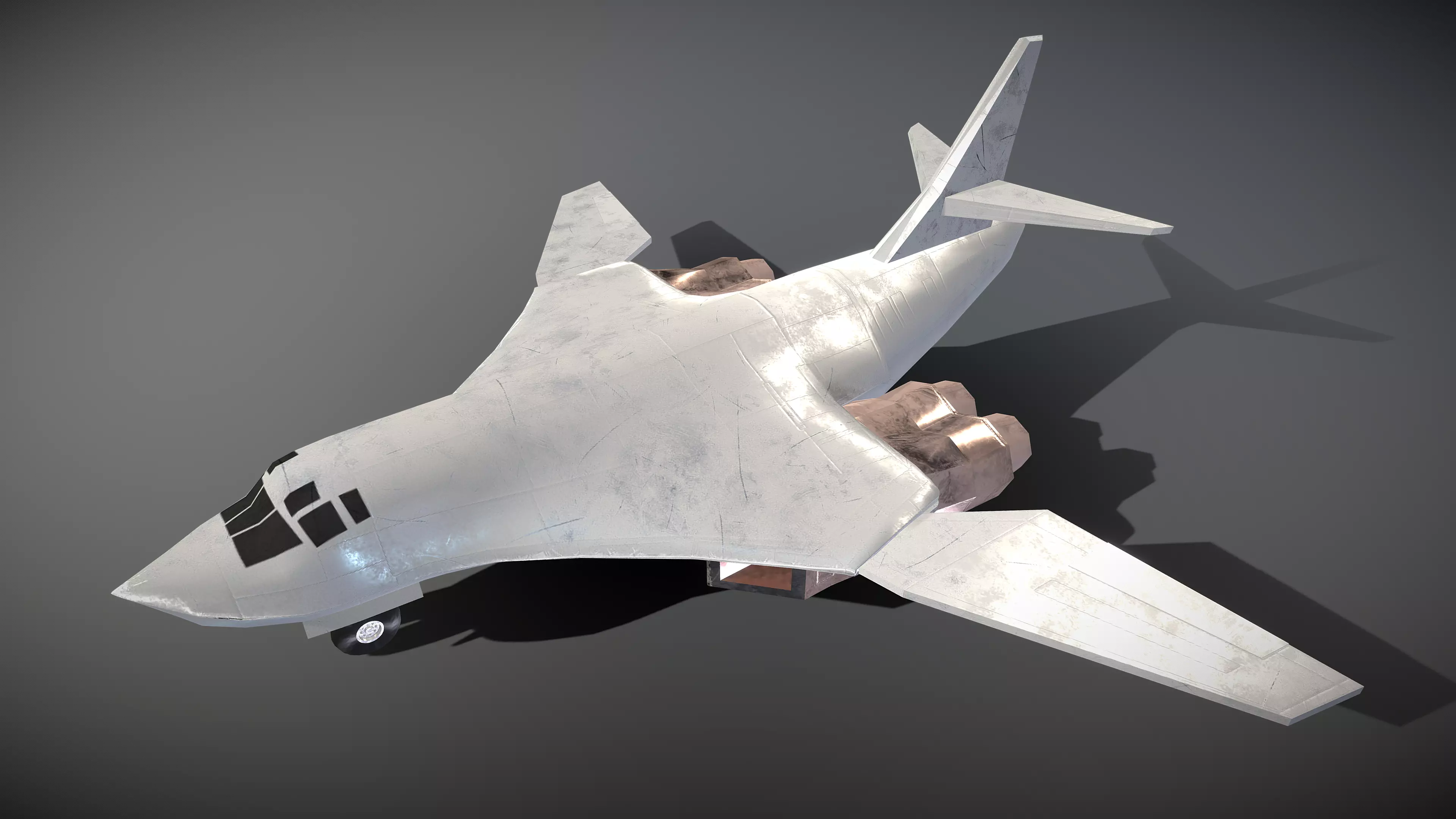 Cartoon Tupolev Tu-160 Low-poly 3D model_0