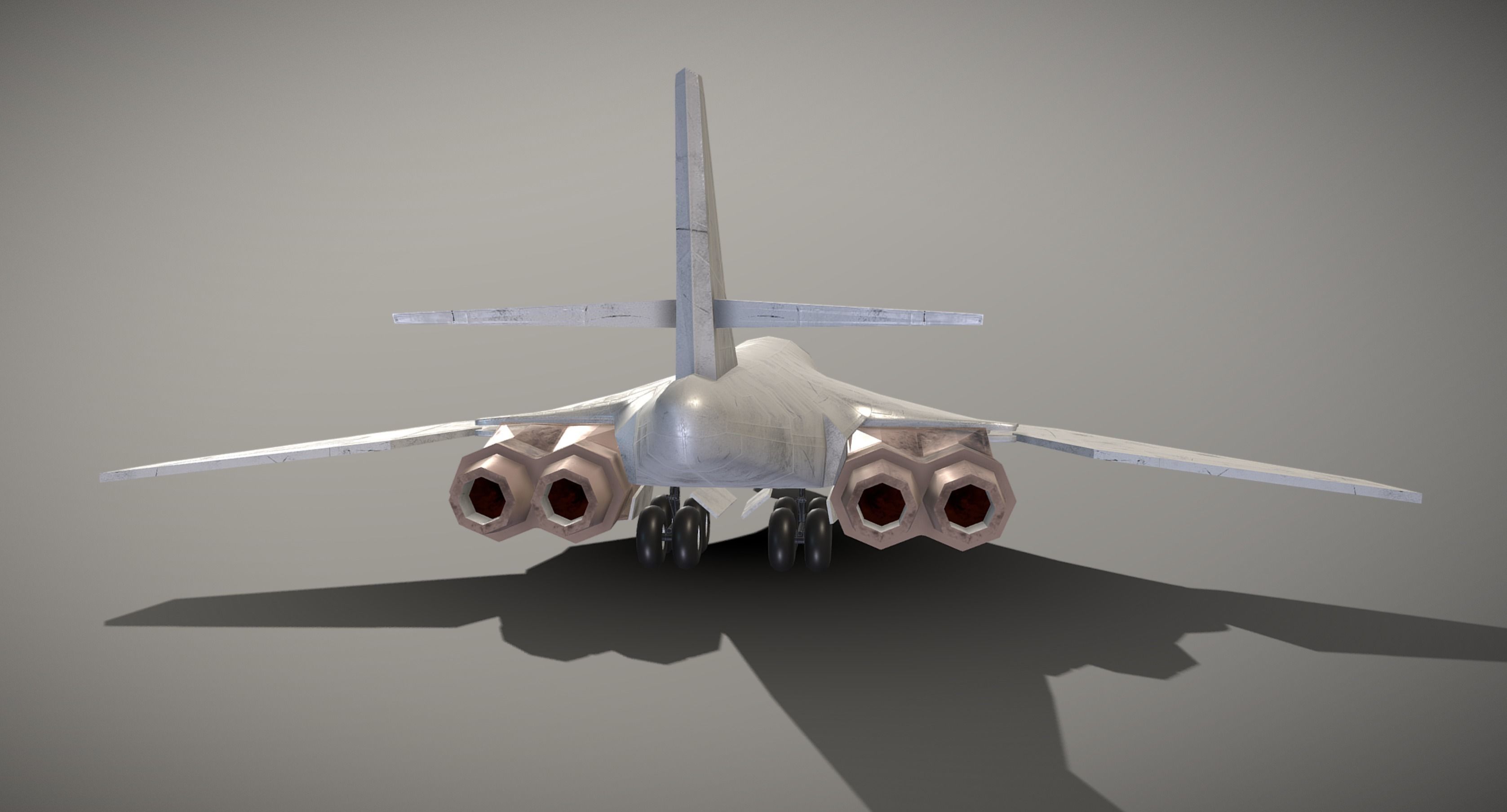 Cartoon Tupolev Tu-160 Low-poly 3D model_6