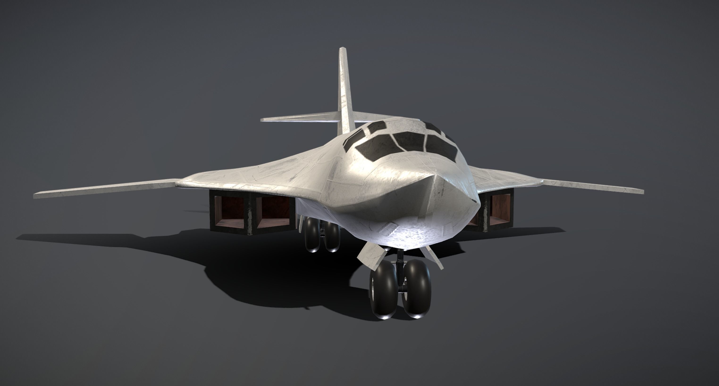 Cartoon Tupolev Tu-160 Low-poly 3D model_5