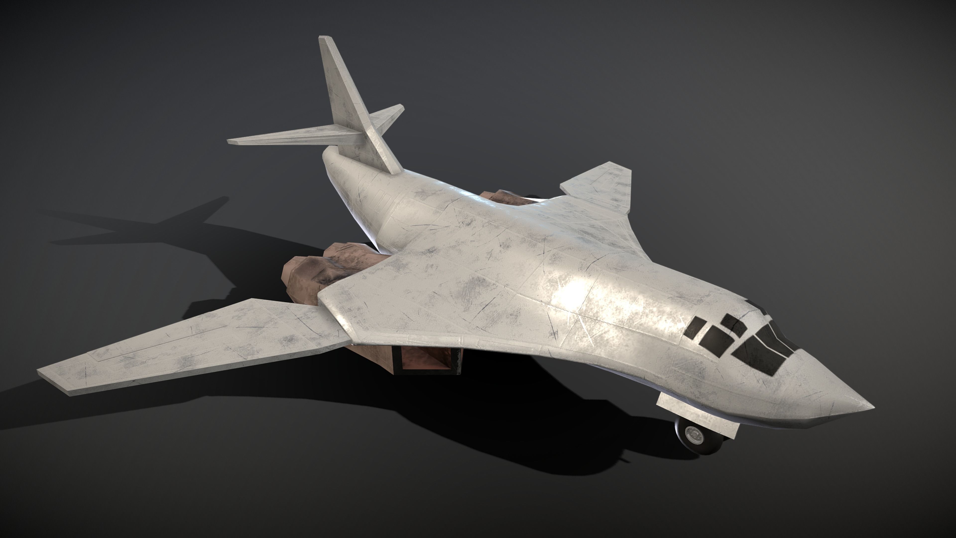Cartoon Tupolev Tu-160 Low-poly 3D model_2