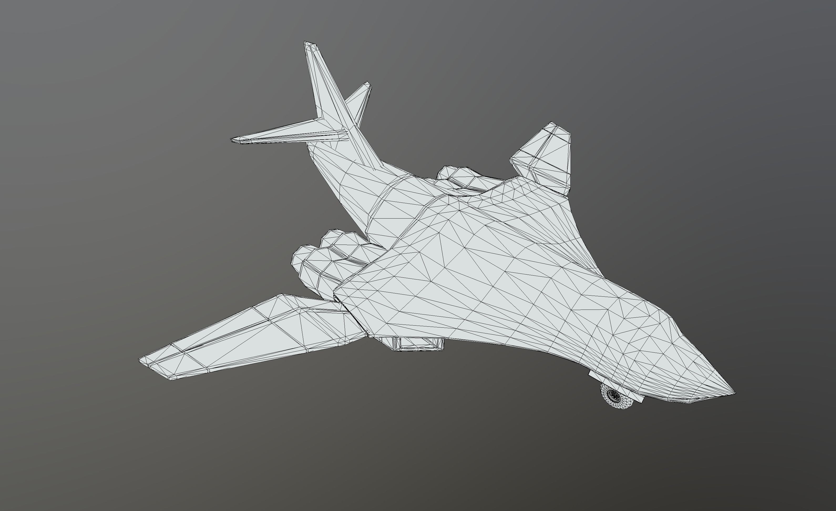 Cartoon Tupolev Tu-160 Low-poly 3D model_10