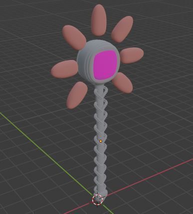 Staff  of Flower Low-poly 3D model_1