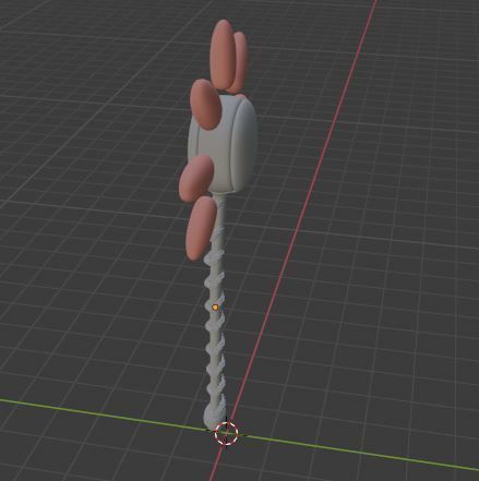 Staff  of Flower Low-poly 3D model_4