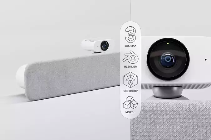 Smart Audio Bar with Smart Camera - Lenovo Google Meet 3D model