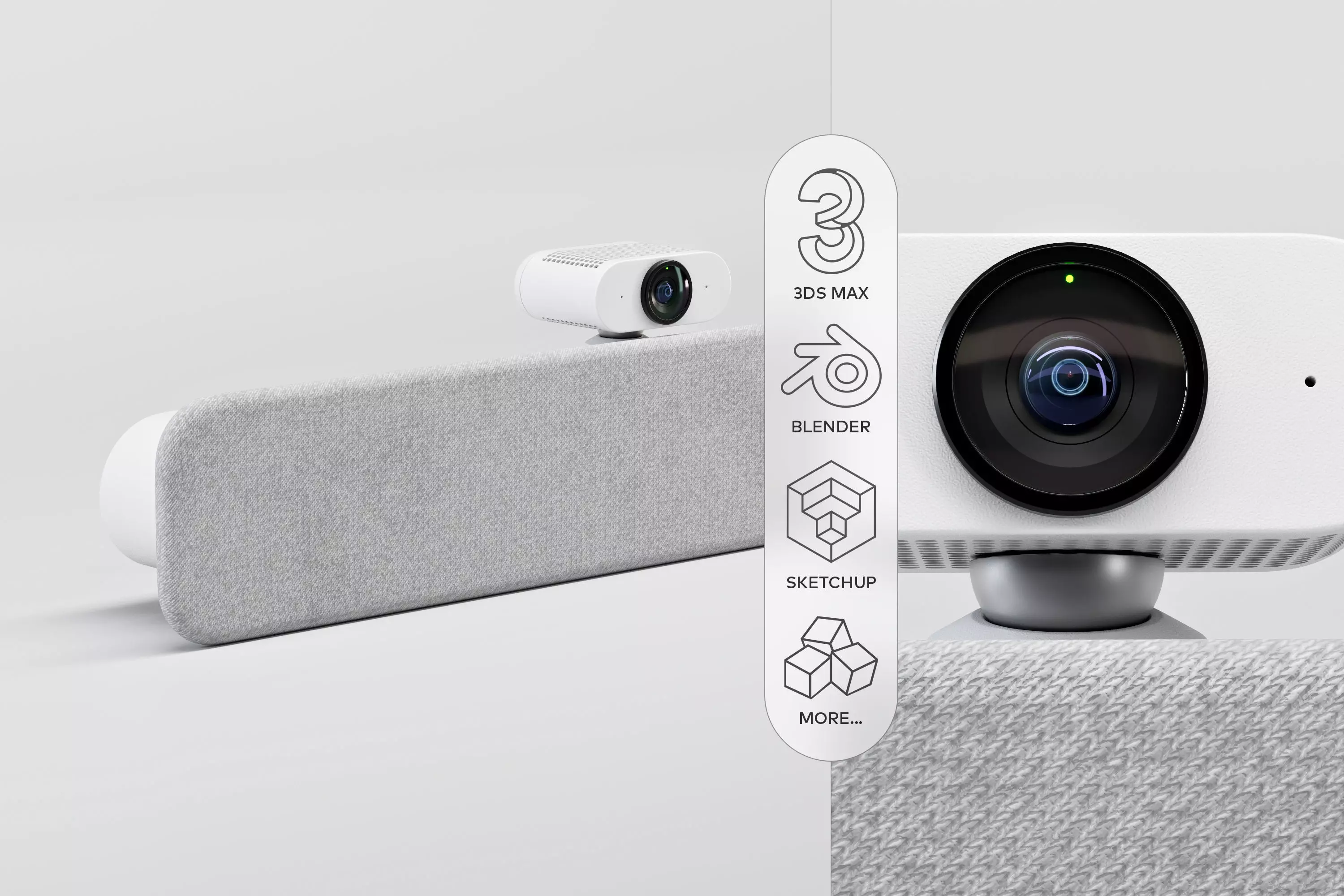 Smart Audio Bar with Smart Camera - Lenovo Google Meet 3D model_0