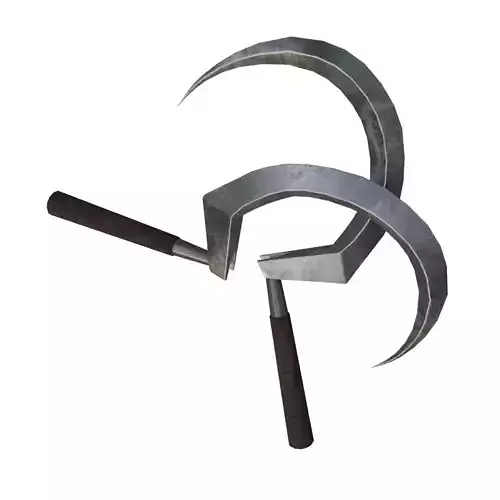 Sickle-doo metal scythe Low-poly 3D model