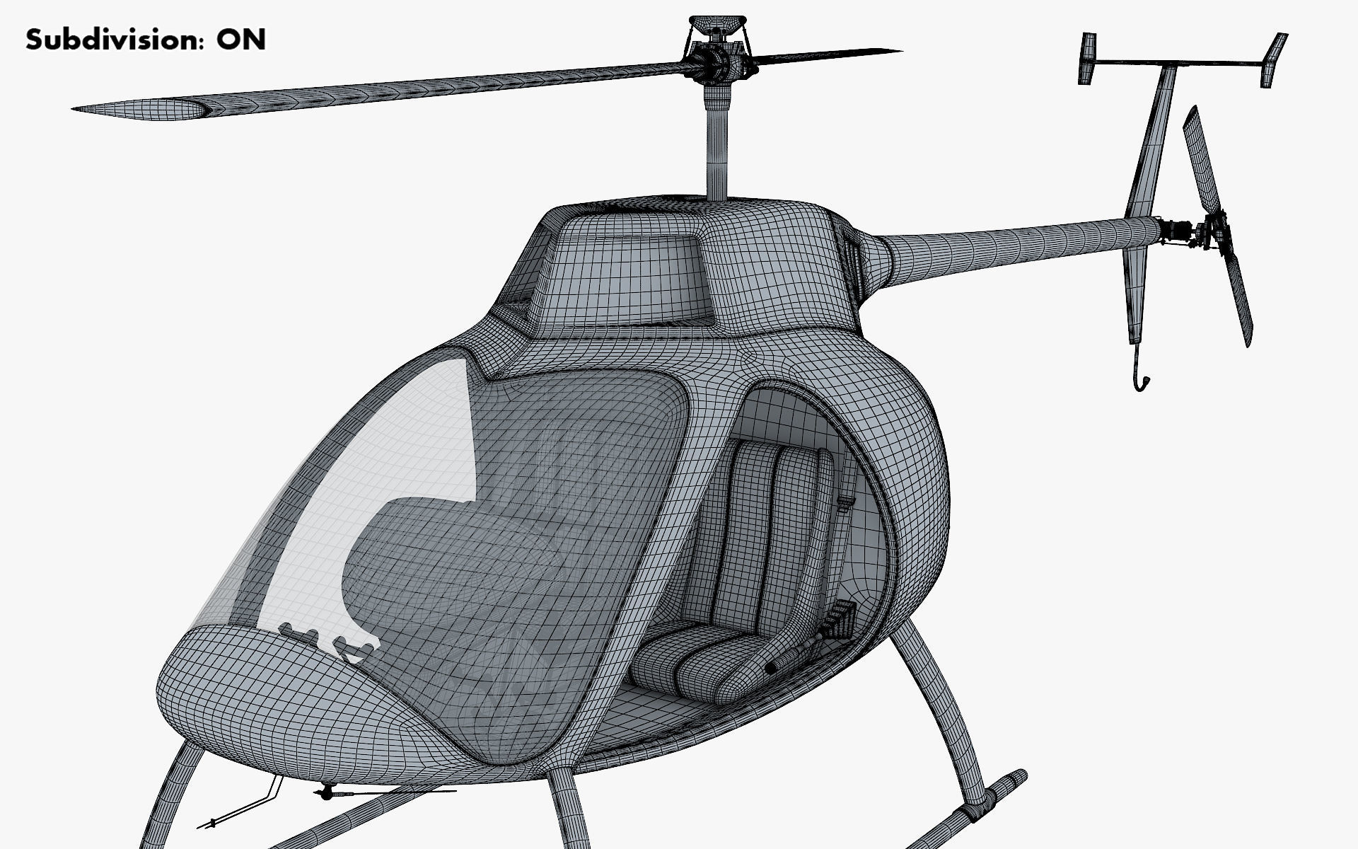 Generic Light Helicopter M 1 3D model_24