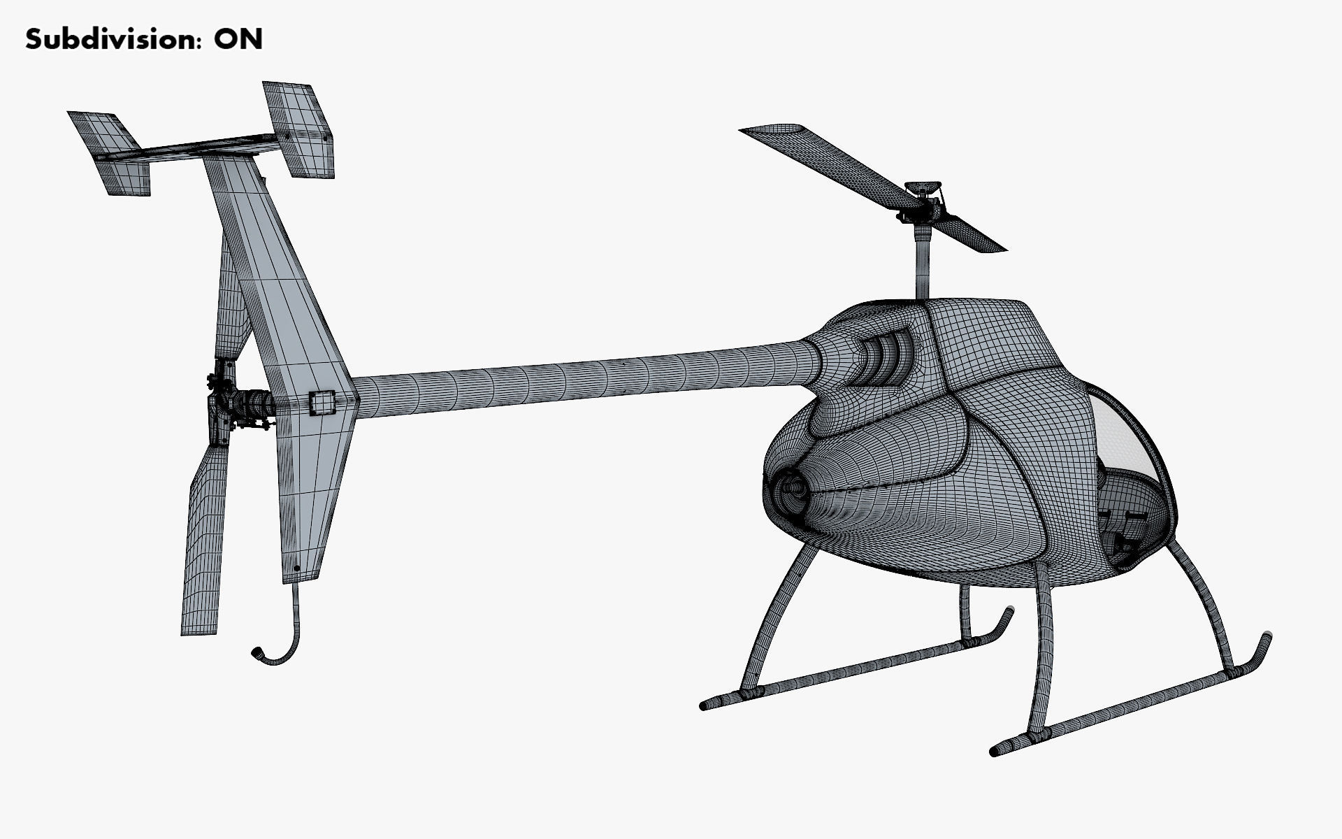 Generic Light Helicopter M 1 3D model_22