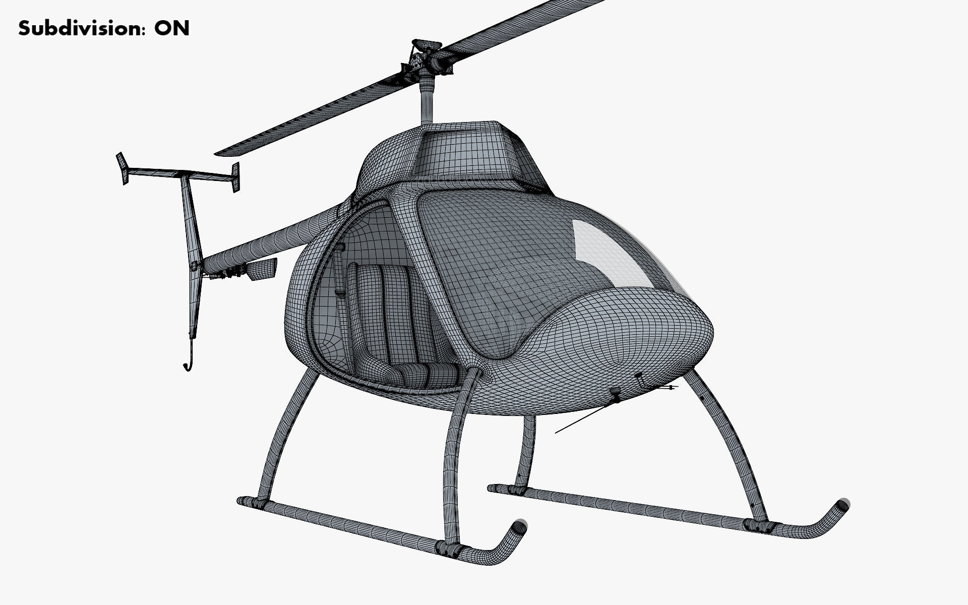 Generic Light Helicopter M 1 3D model_20
