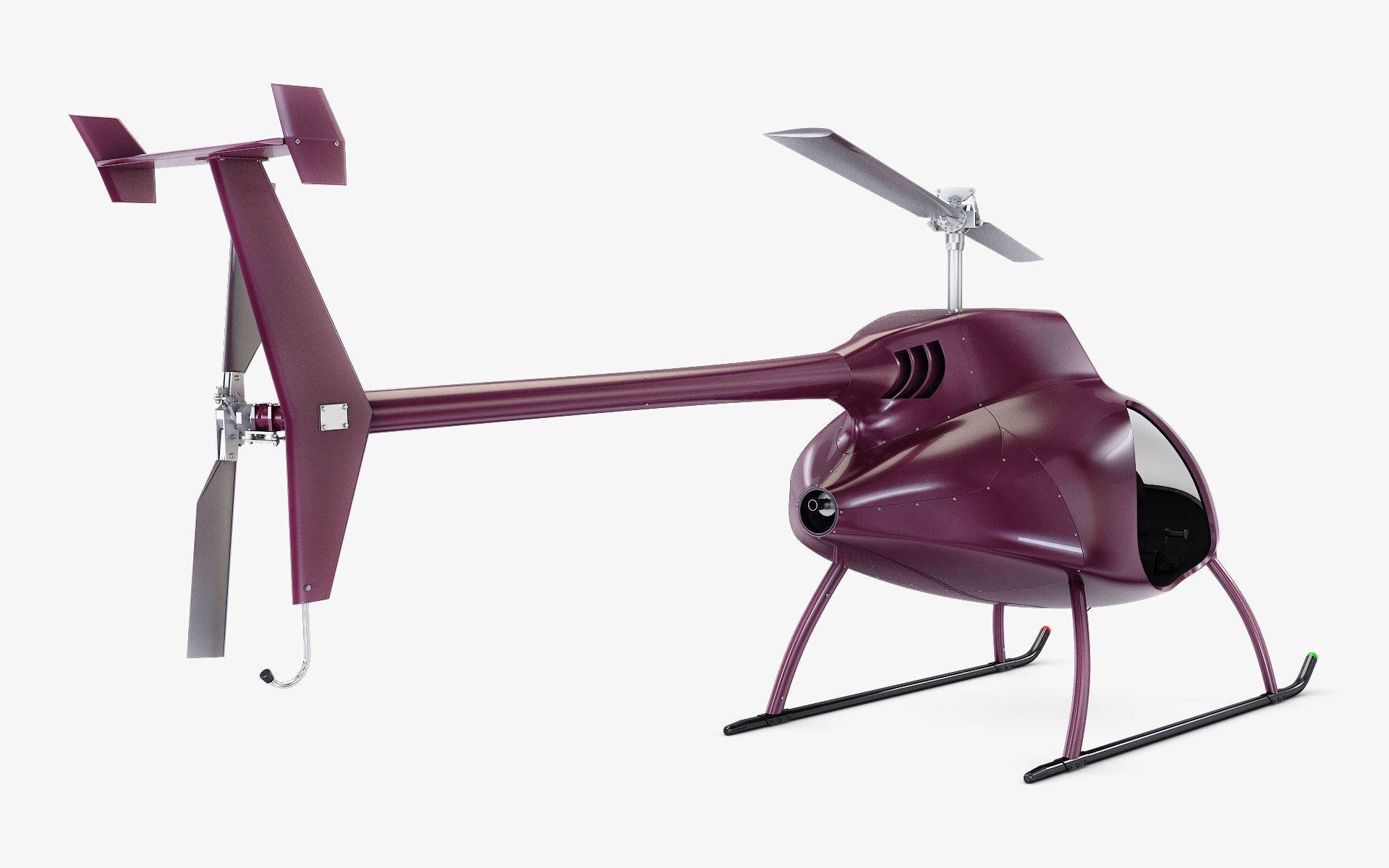 Generic Light Helicopter M 1 3D model_2