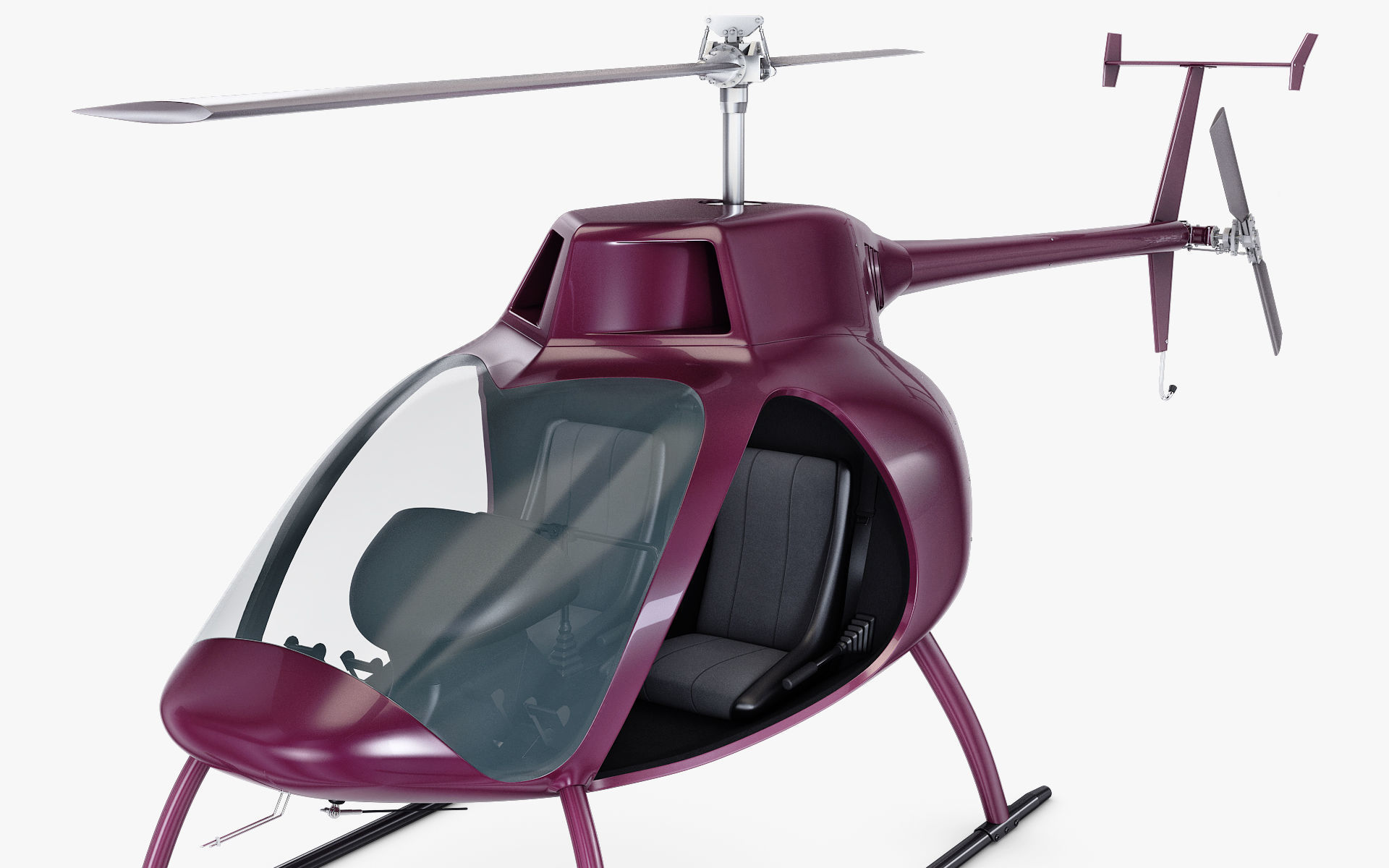 Generic Light Helicopter M 1 3D model_3